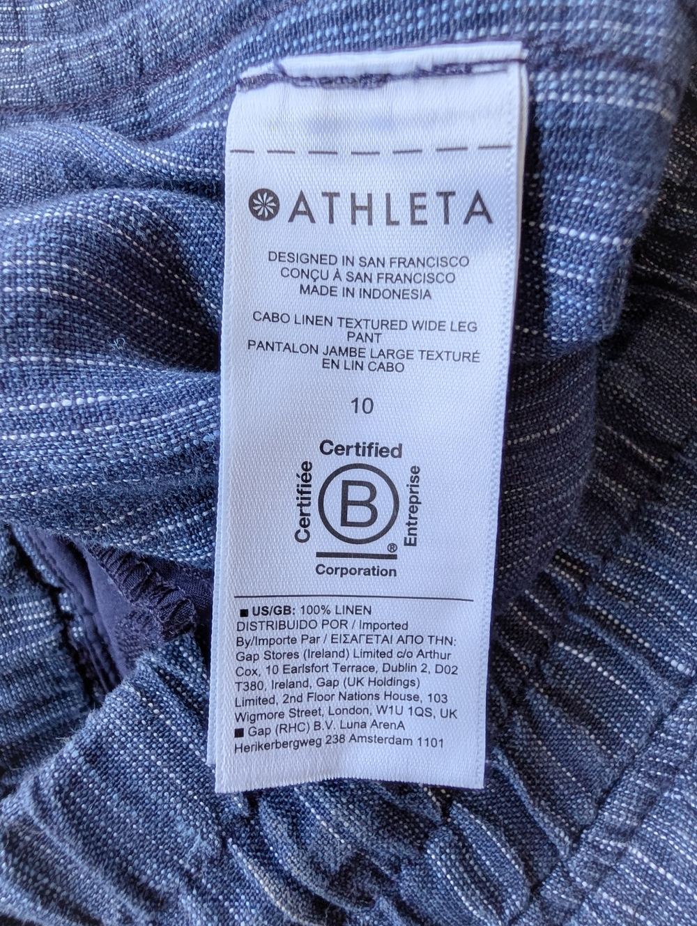Athleta Cabo Textured Wide Leg Linen Pants - Picture 5 of 5